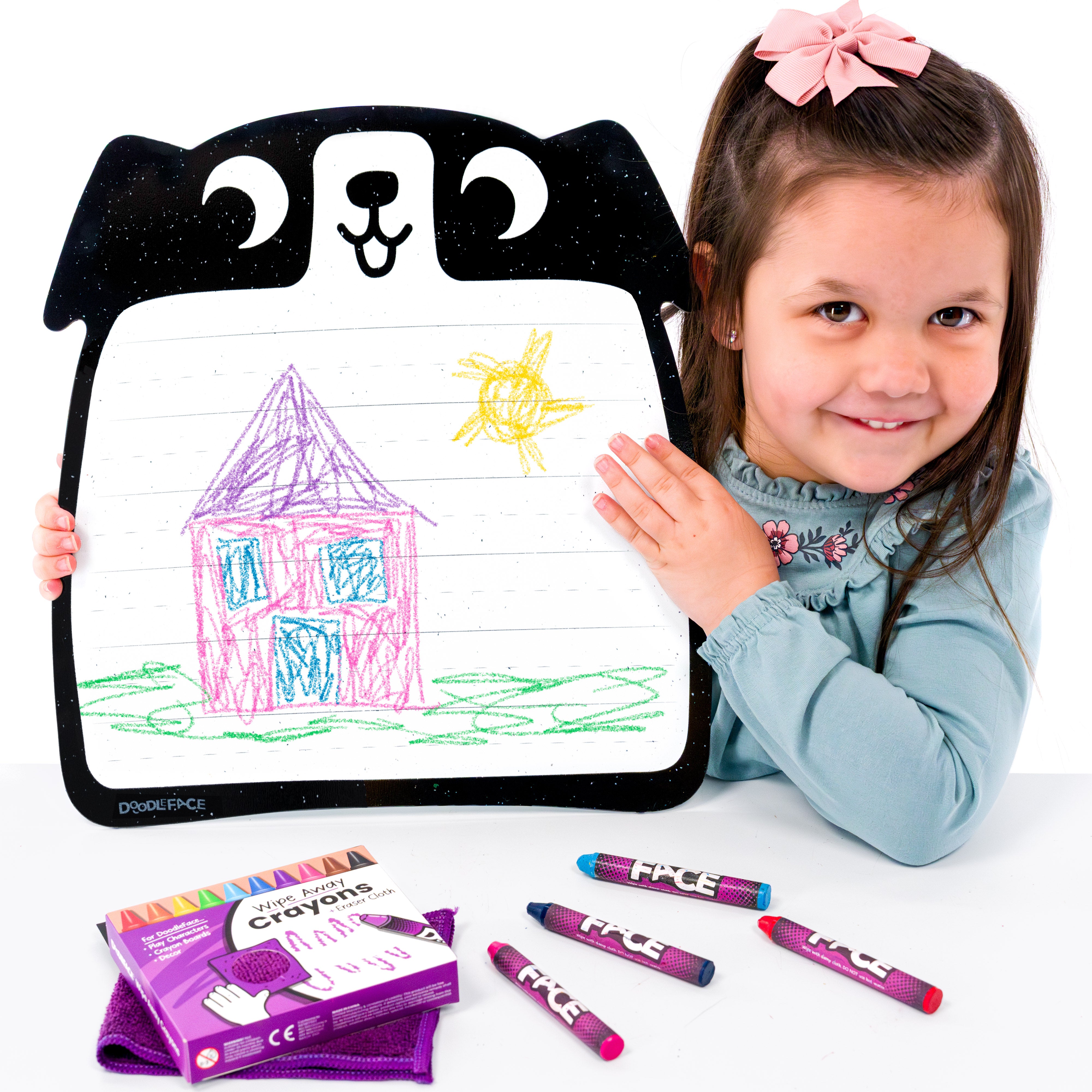 Dog Crayon Board with Wipe-Away Crayons