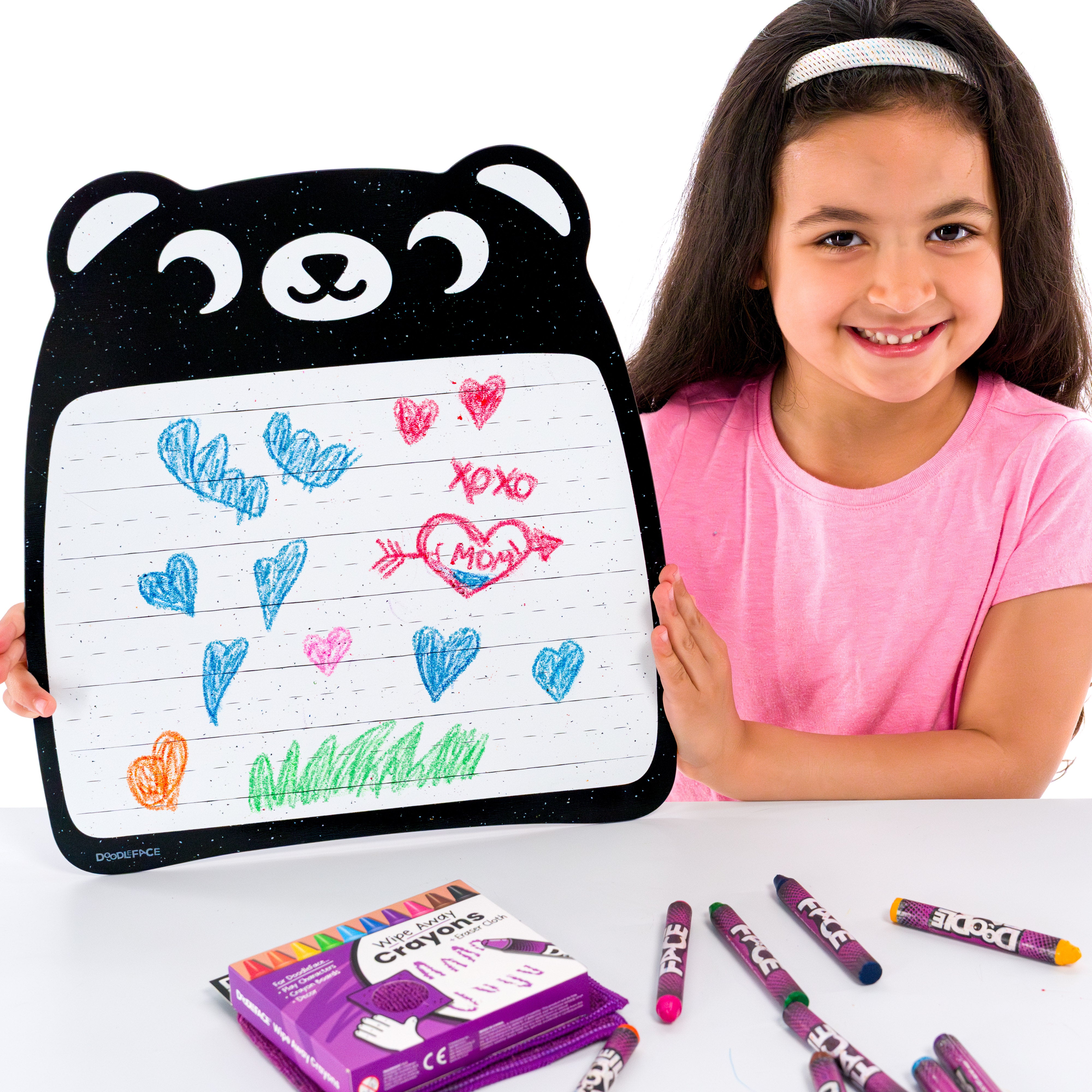 Bear Crayon Board with Wipe-Away Crayons