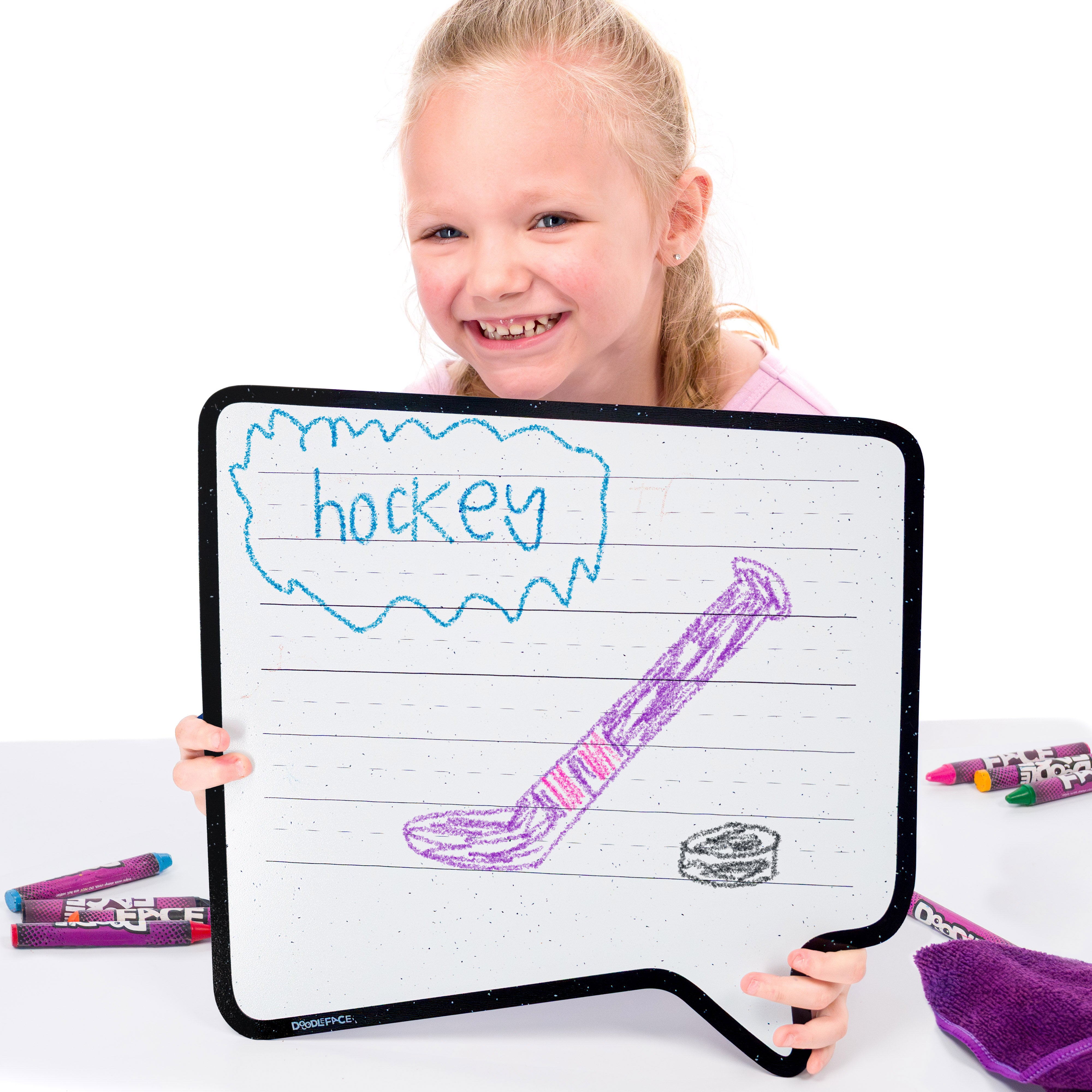 Speech Bubble Crayon Board with Wipe-Away Crayons