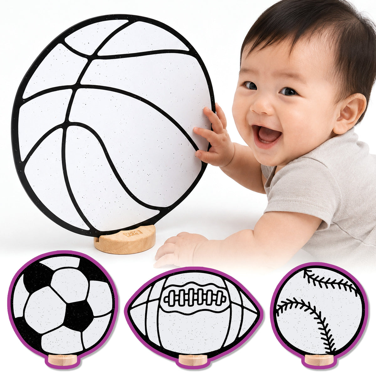 Sports Color & Play Set | Baseball, Basketball, Football, and Soccer Ball