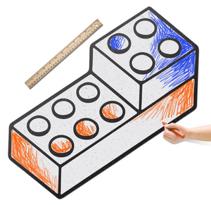 Toy Bricks Stacked 2x5 | Color n’ Erase | Play & Décor