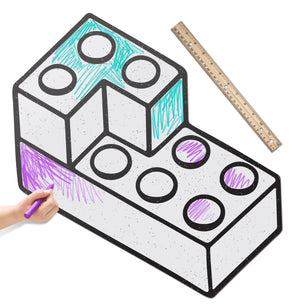 Toy Bricks Stacked 2x4 | Color n’ Erase | Play & Décor