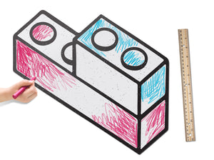 Toy Bricks Stacked 1x4 | Color n’ Erase | Play & Décor