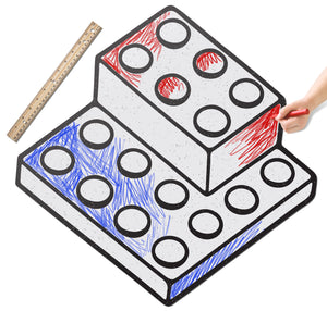 Toy Bricks Stacked 4x4 | Color n’ Erase | Play & Décor