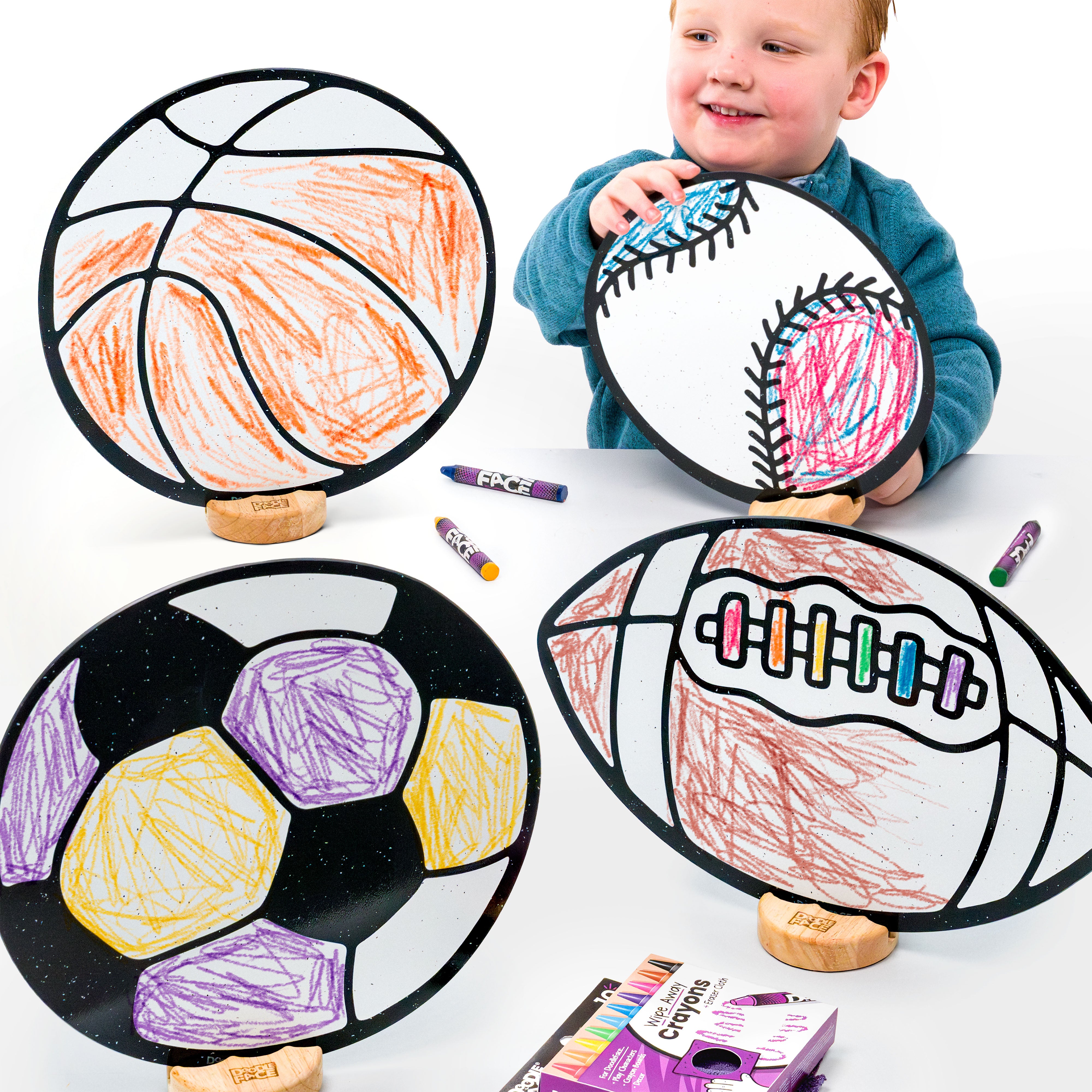 Sports Color & Play Set | Baseball, Basketball, Football, and Soccer Ball