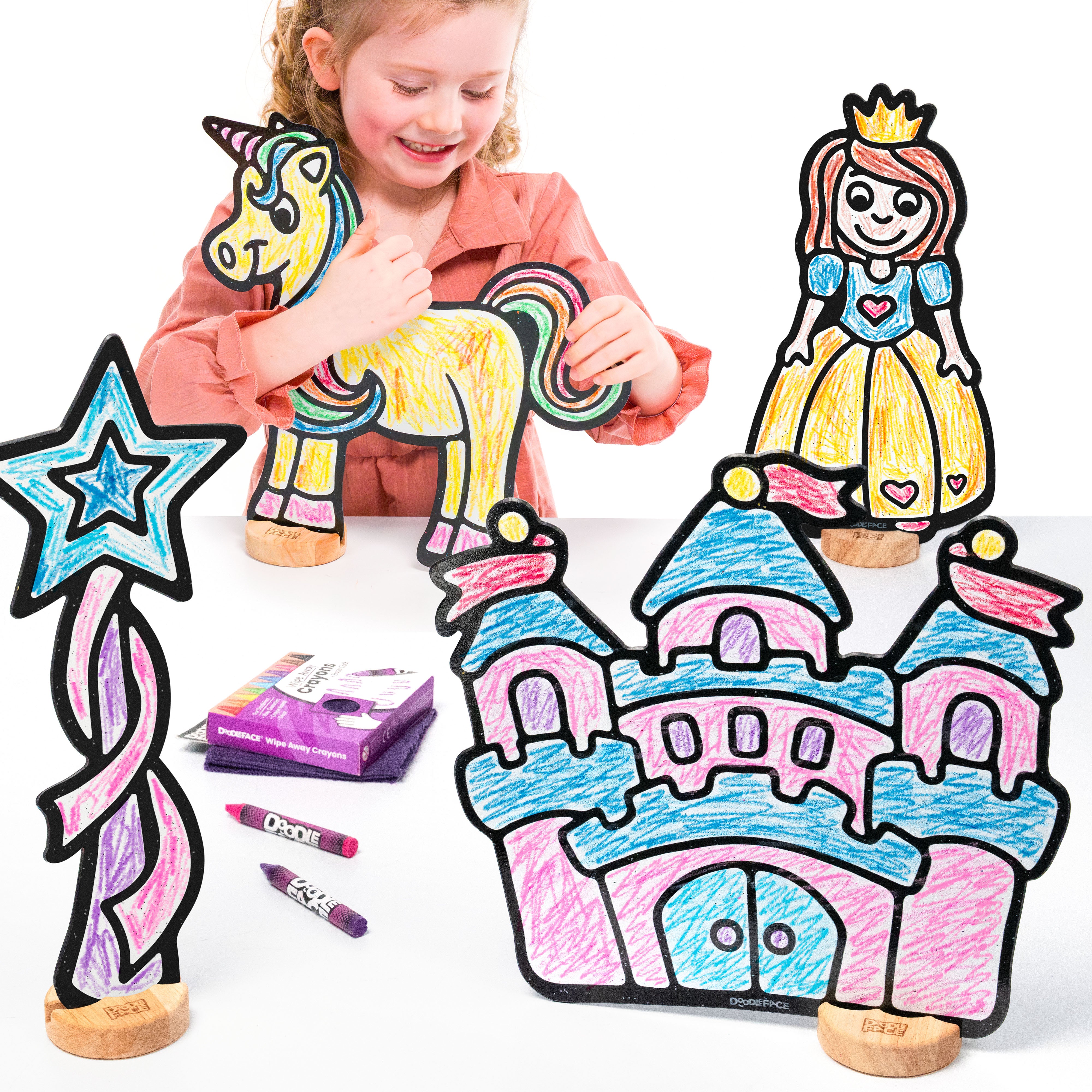 Fairytale Color & Play Set | Castle, Princess, Star Wand, and Unicorn