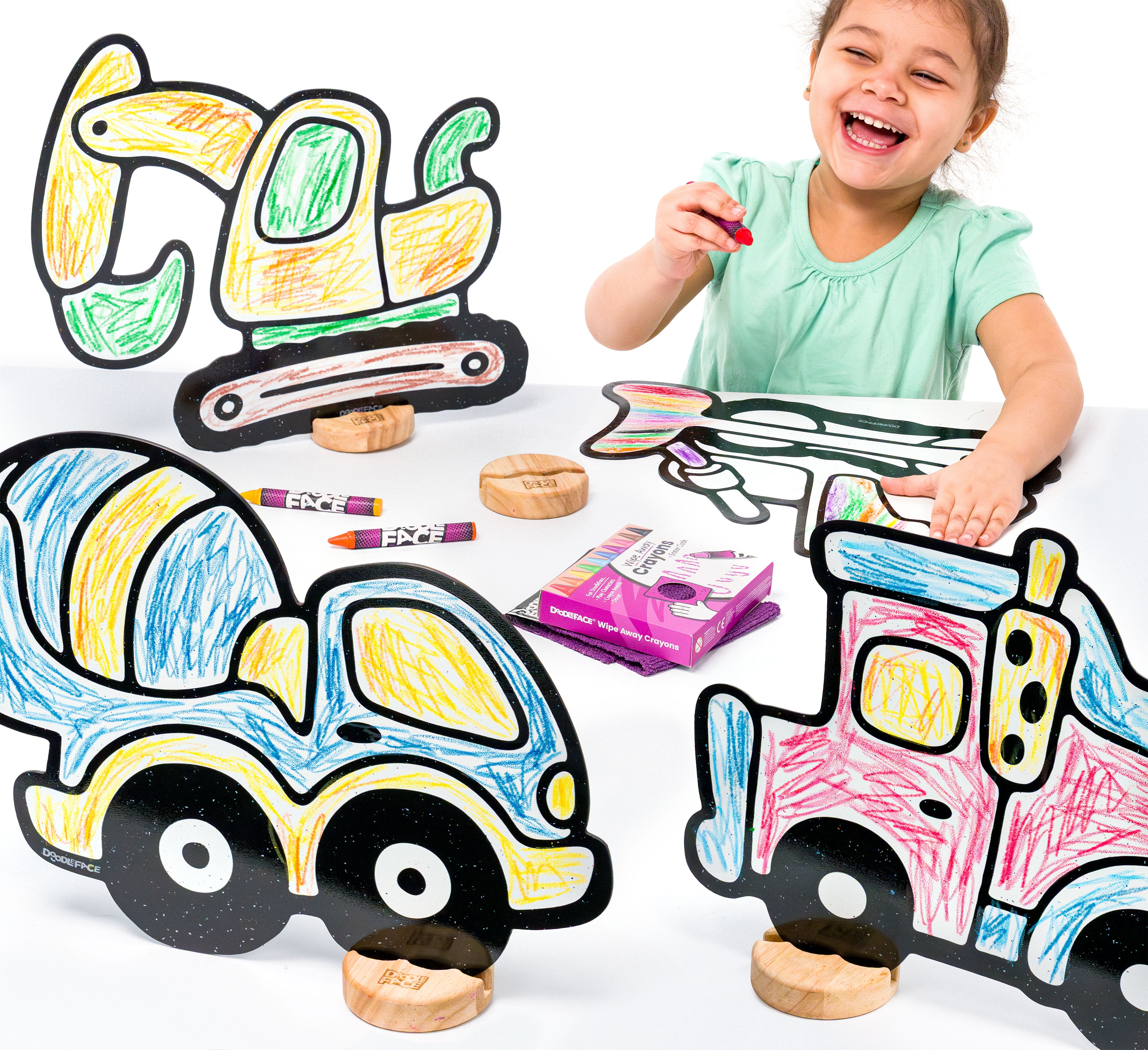 Construction Equipment Color & Play Set | Excavator, Bulldozer, Dump truck, and Cement Mixer