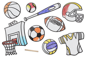 Play Ball Sports Equipment Set | Color n’ Erase | Play & Décor
