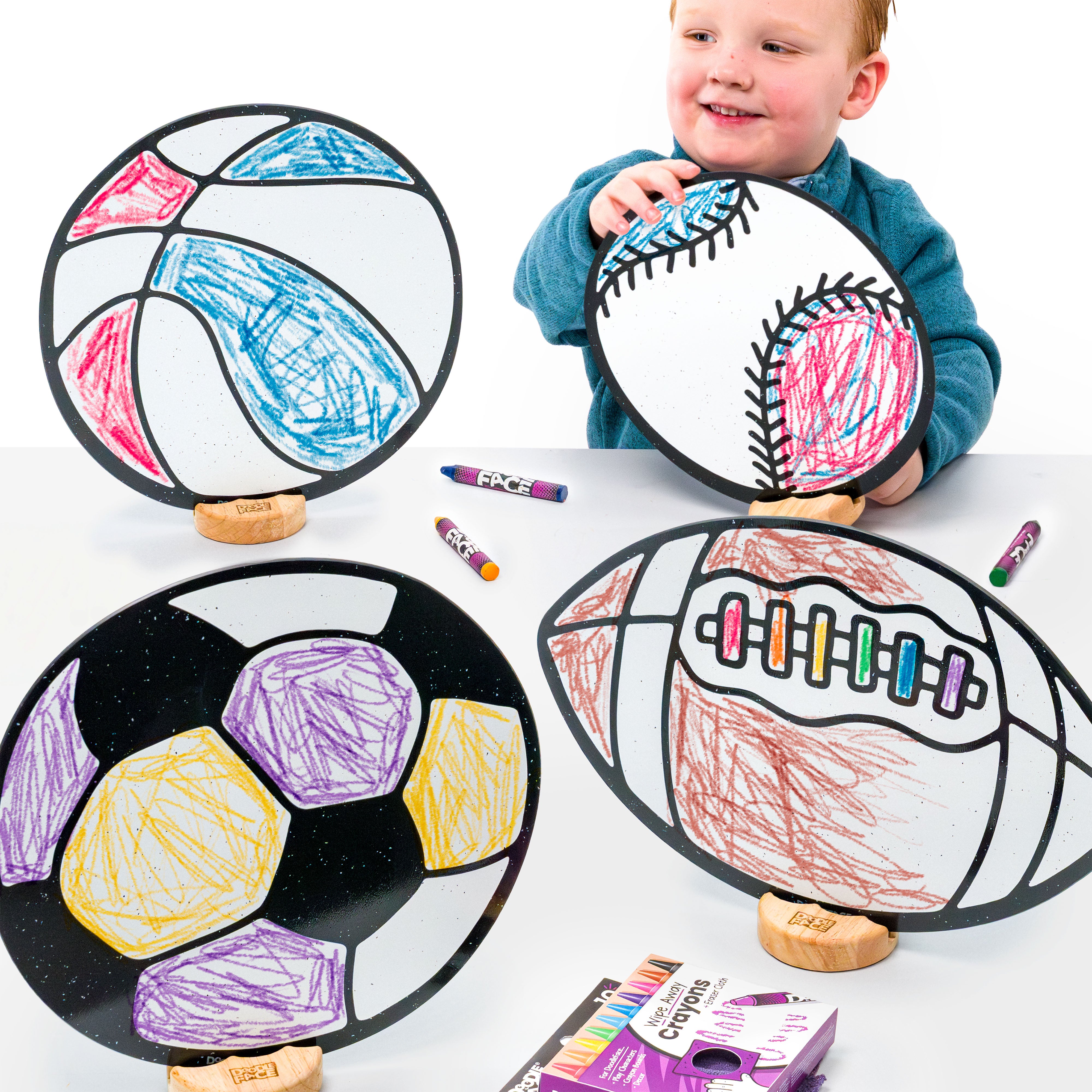 Sports Color & Play Set | Baseball, Basketball, Football, and Soccer Ball