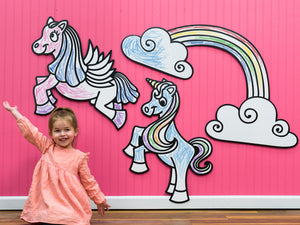 Magic Pony & Rainbow Unicorn Set | Wall Art for Creative Kids