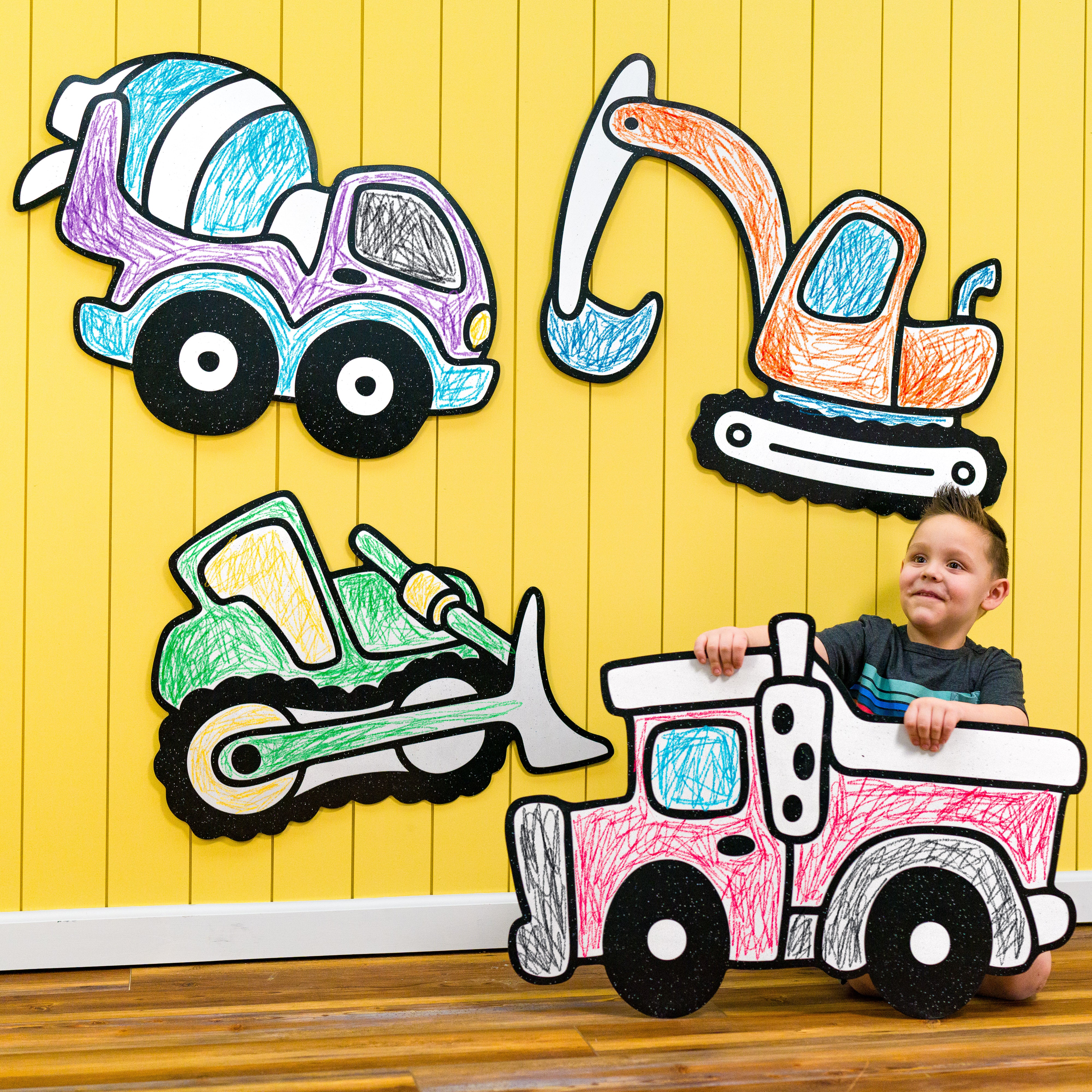 Construction Truck Vehicle Set | Wall Art for Creative Kids