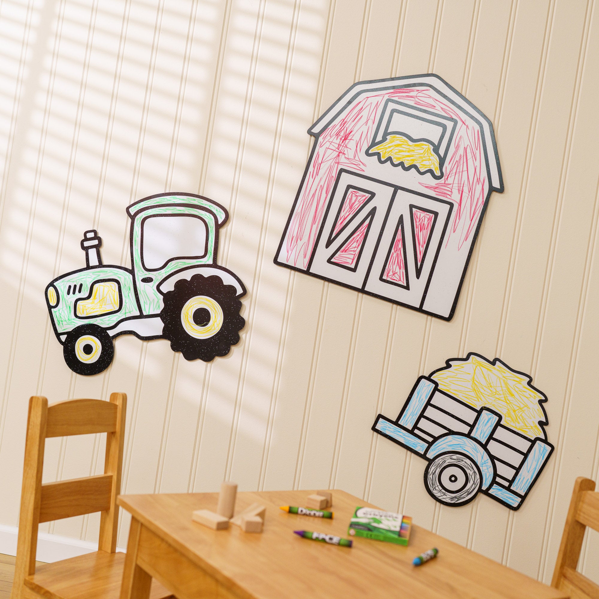 Tractor & Barn Farming Equipment Set | Wall Art for Creative Kids