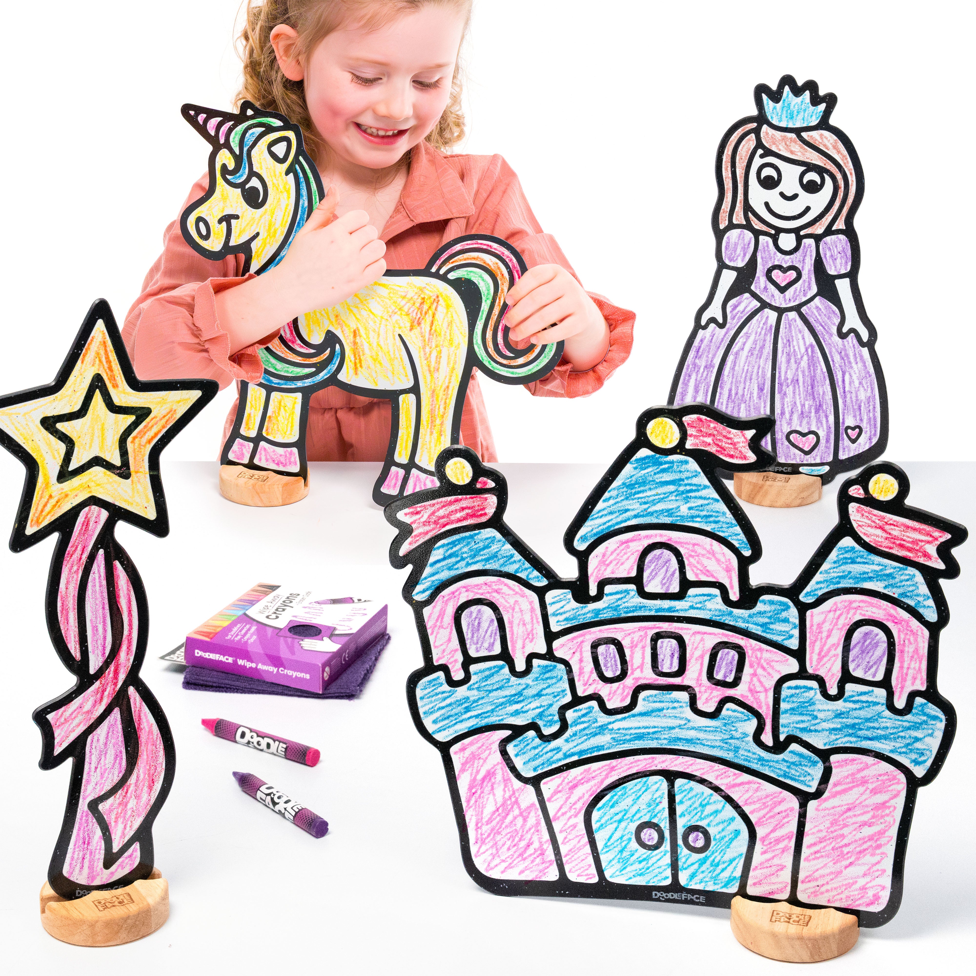 Fairytale Color & Play Set | Castle, Princess, Star Wand, and Unicorn