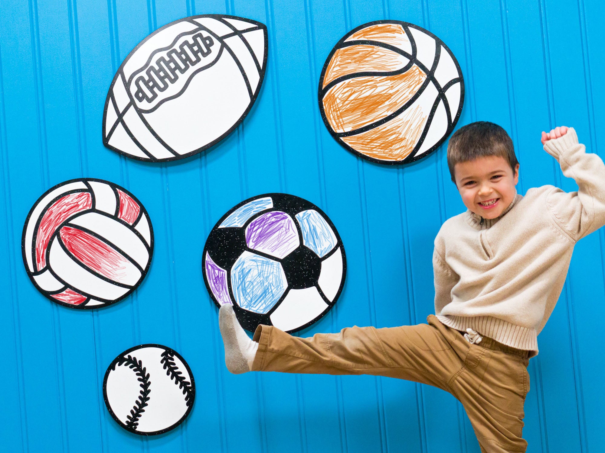 Play Ball Sports Equipment Set | Color n’ Erase | Play & Décor