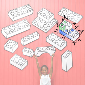 Toy Bricks Stacked 2x4 | Color n’ Erase | Play & Décor