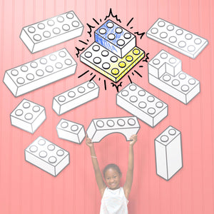 Toy Bricks Stacked 4x4 | Color n’ Erase | Play & Décor