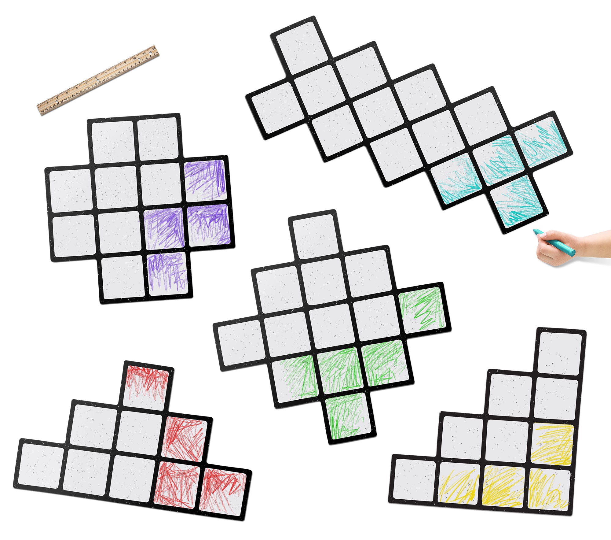 Pixel Shapes Set | Color n’ Erase | Play & Décor
