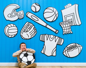 Play Ball Sports Equipment Set | Color n’ Erase | Play & Décor