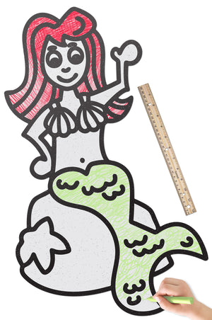 Sitting Mermaid | Color n’ Erase | Play & Décor