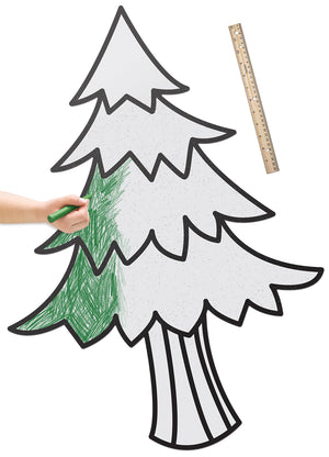 Tall Evergreen Tree | Huge Dry-Erase Decor| Sturdy (Not a Decal) Snaps On/Off Wall | Wall Art for Creative Kids
