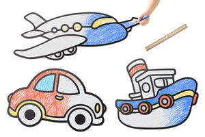 On the Move Transportation Set | Color n’ Erase | Play & Décor
