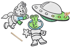 Outer Space Aliens & UFO Set | Wall Art for Creative Kids