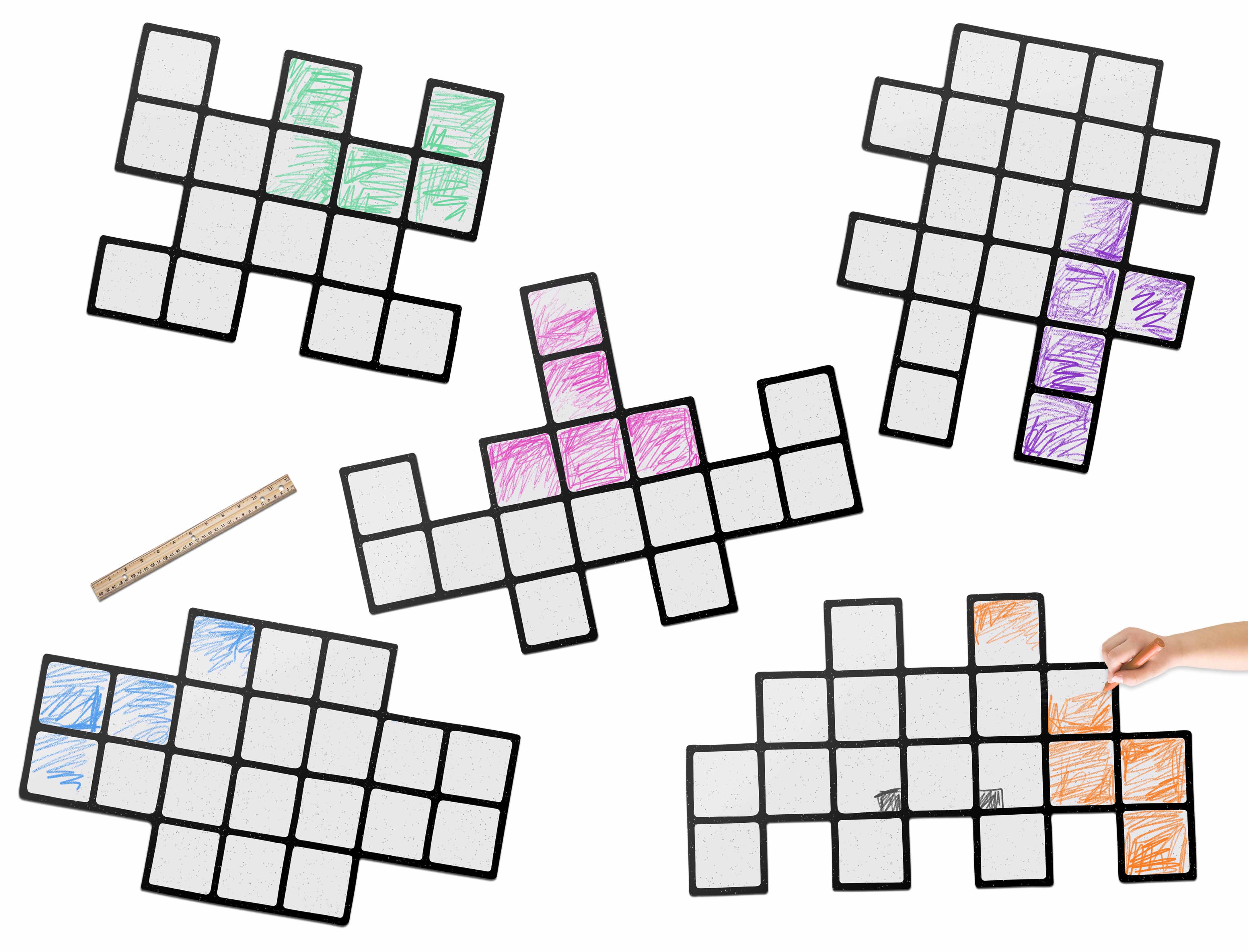 Pixel Invaders Set | Color n’ Erase | Play & Décor