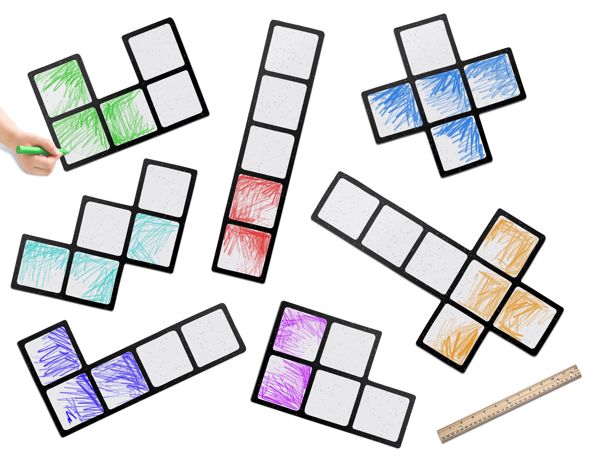 Pixel Puzzle Piece Set | Color n’ Erase | Play & Décor