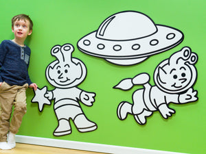 Outer Space Aliens & UFO Set | Wall Art for Creative Kids