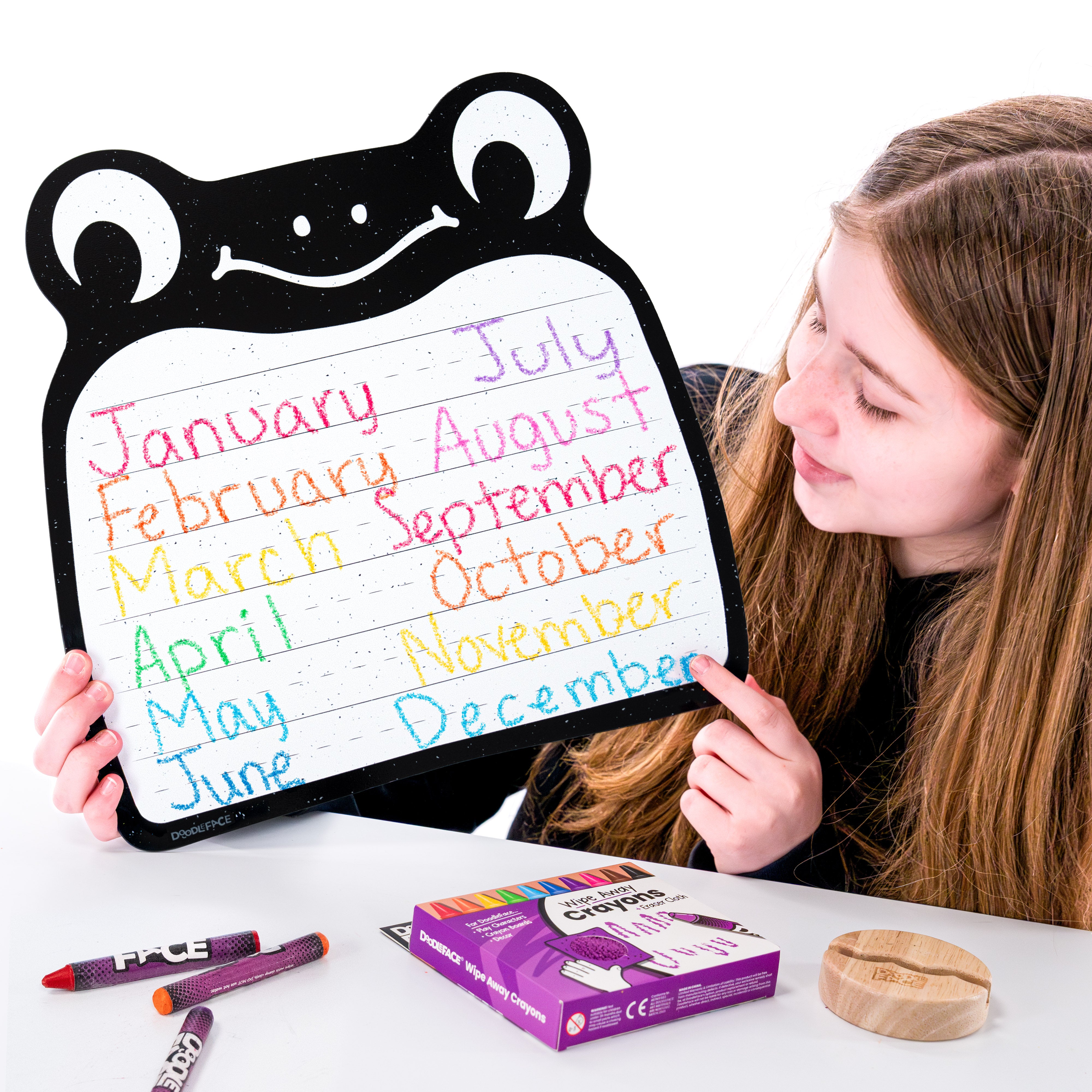Frog Wipe-Away Crayon Board w/ Crayons. Mess-Free Dry-Erase for Kids Ages 2-8!