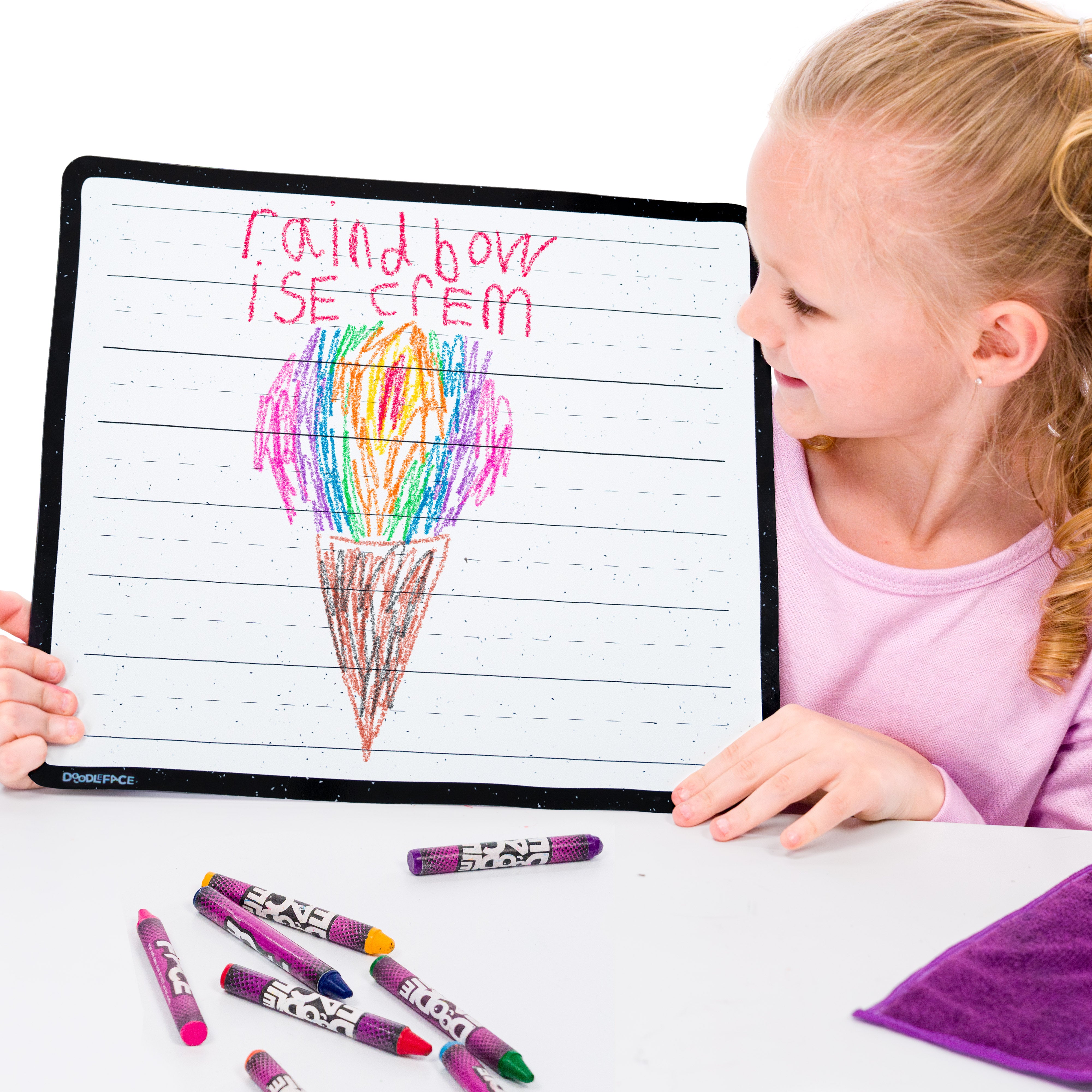 Rectangle Crayon Board with Wipe-Away Crayons