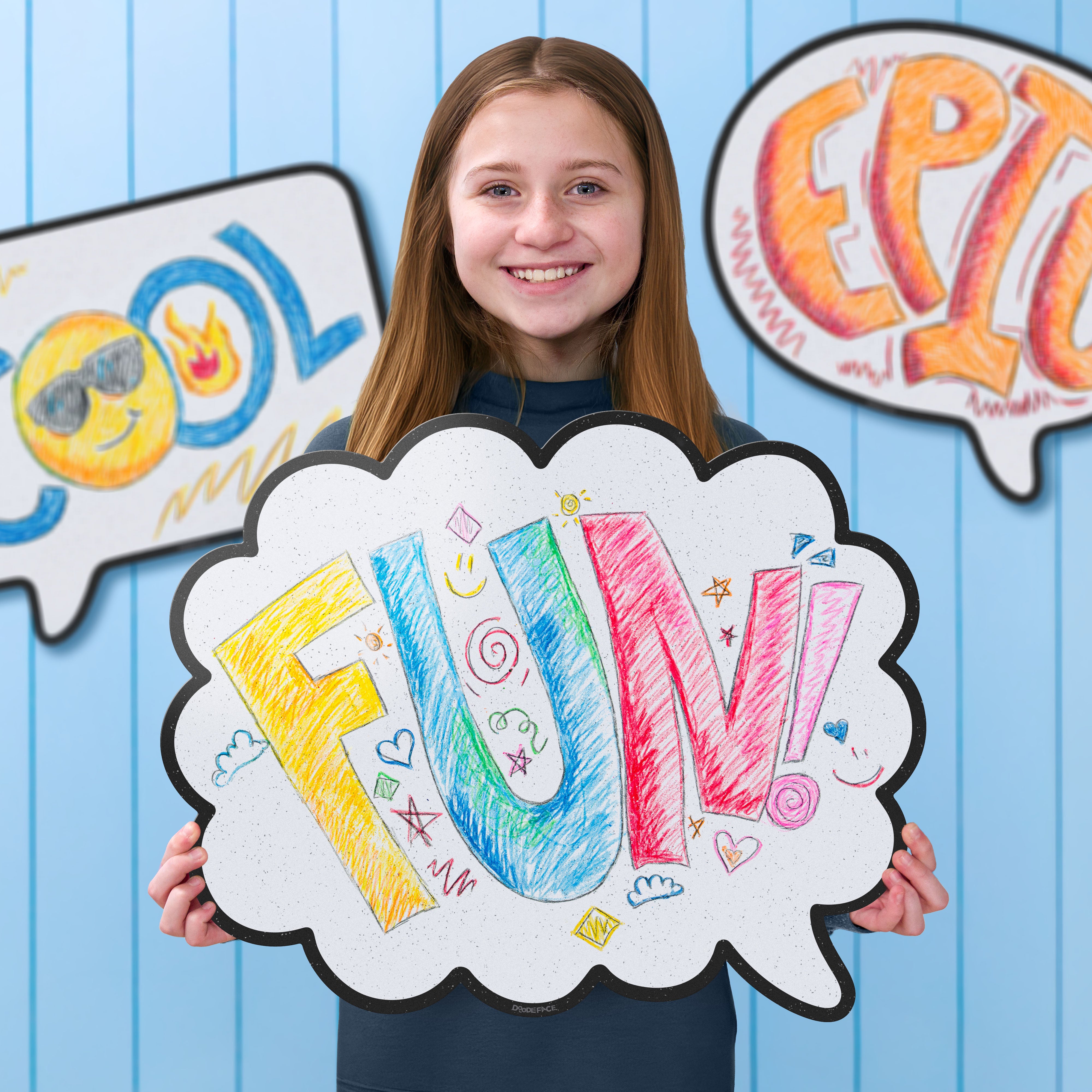 Thought Bubble Wipe-Away Crayon Board. Wall Mounting. Dry-Erase Whiteboard Alternative