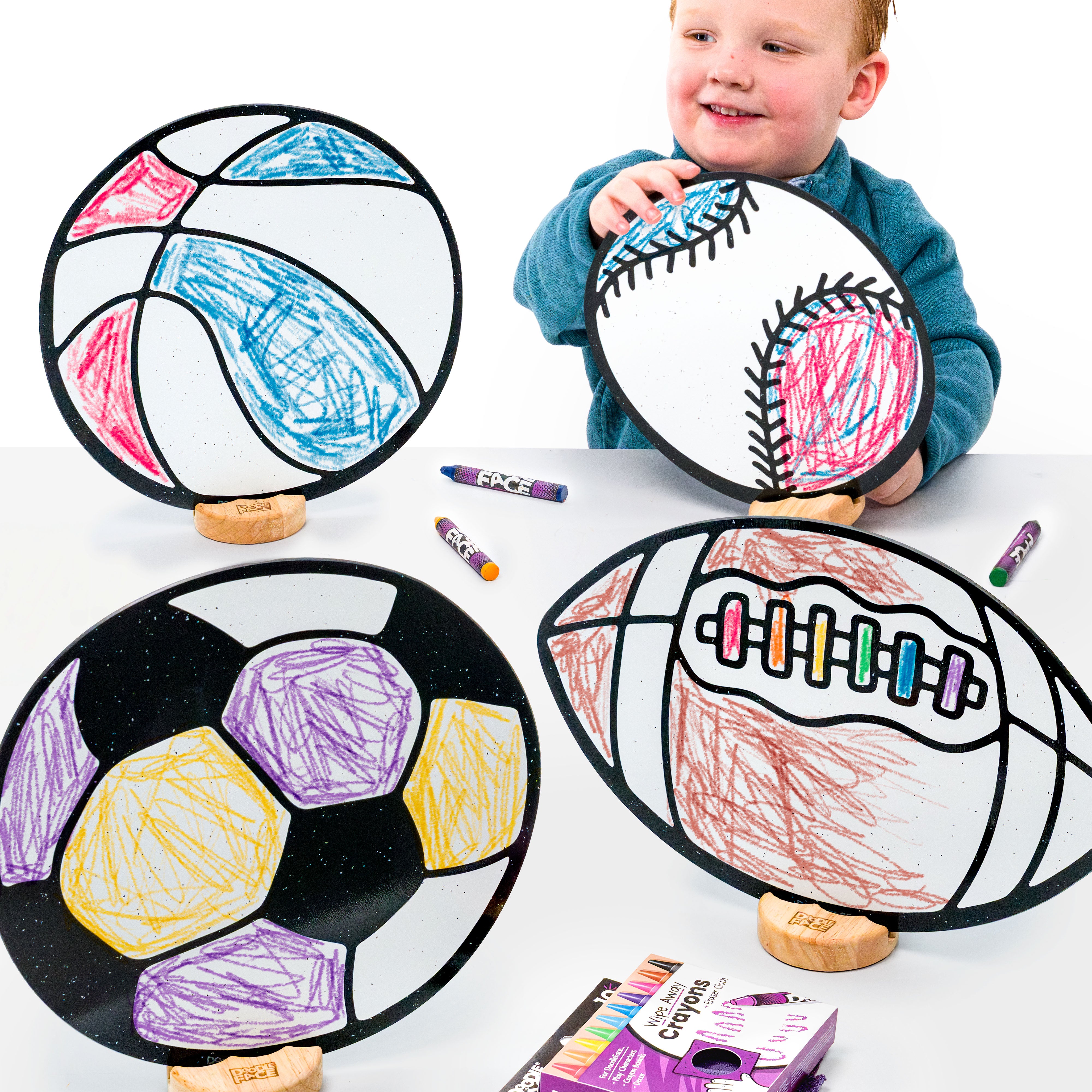 Sports Color & Play Set | Baseball, Basketball, Football, and Soccer Ball