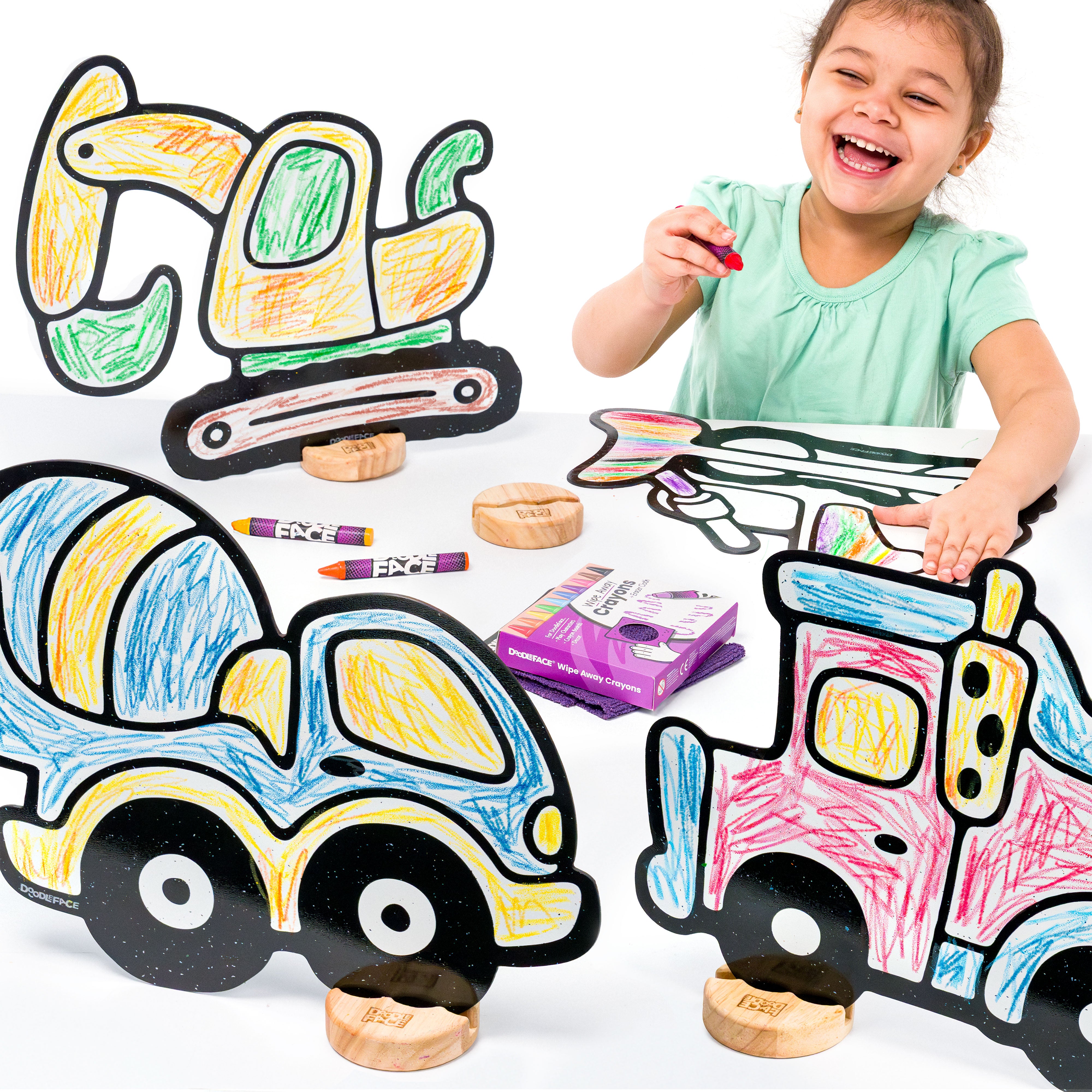Construction Equipment Color & Play Set | Excavator, Bulldozer, Dump truck, and Cement Mixer